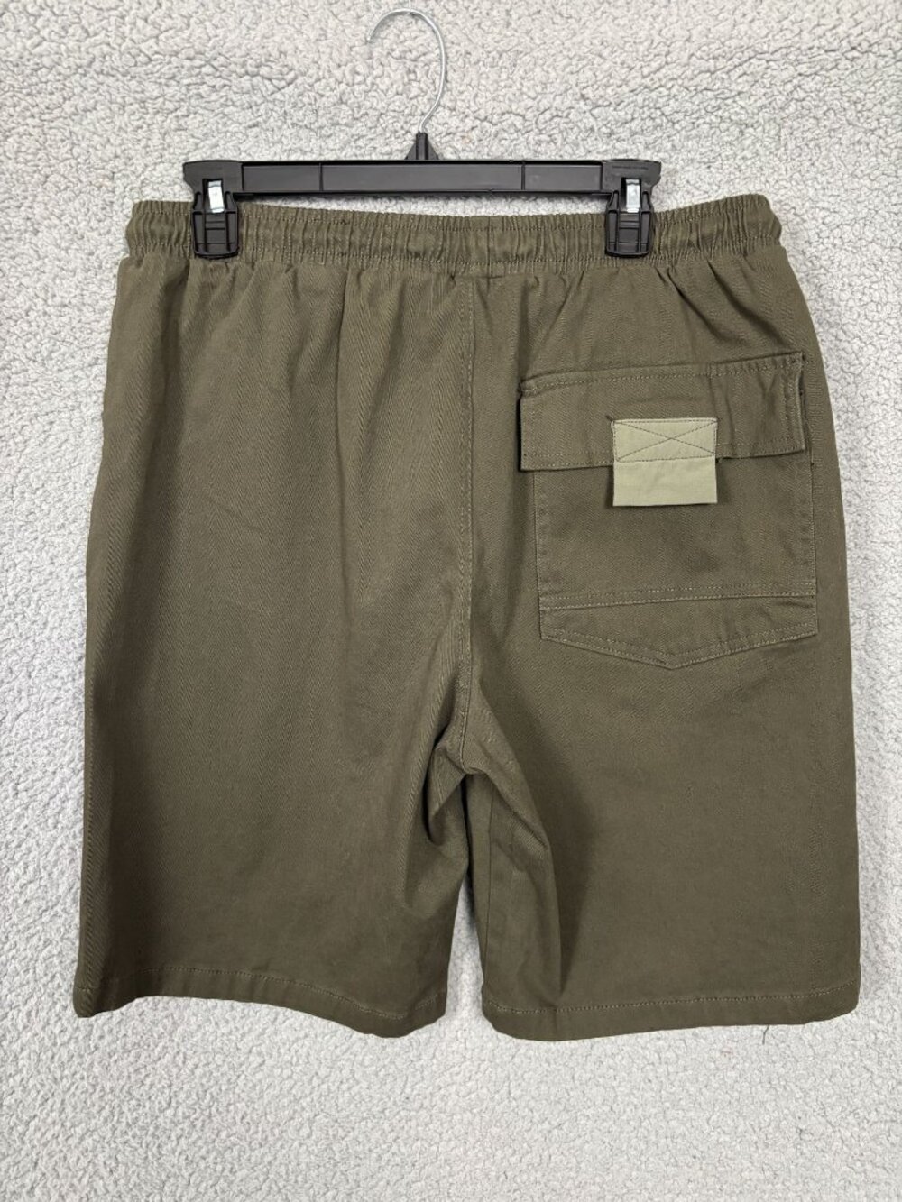 Decibel Mens Olive Green Front Cargo Pocket Shorts Drawstring Waist Large NWT's. - Picture 4 of 8